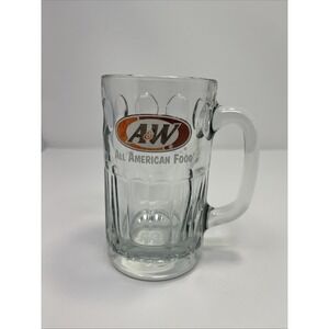 Vintage A&W Root Beer Mug All American Food  6" Tall Heavy Thick Glass